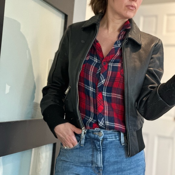 Paul and Joe for Target black leather bomber jacket size Small - Picture 5 of 16